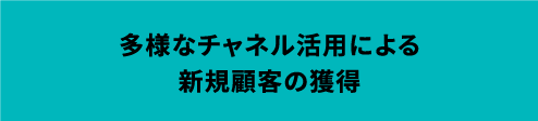 多様なチャネル活用による新規顧客の獲得